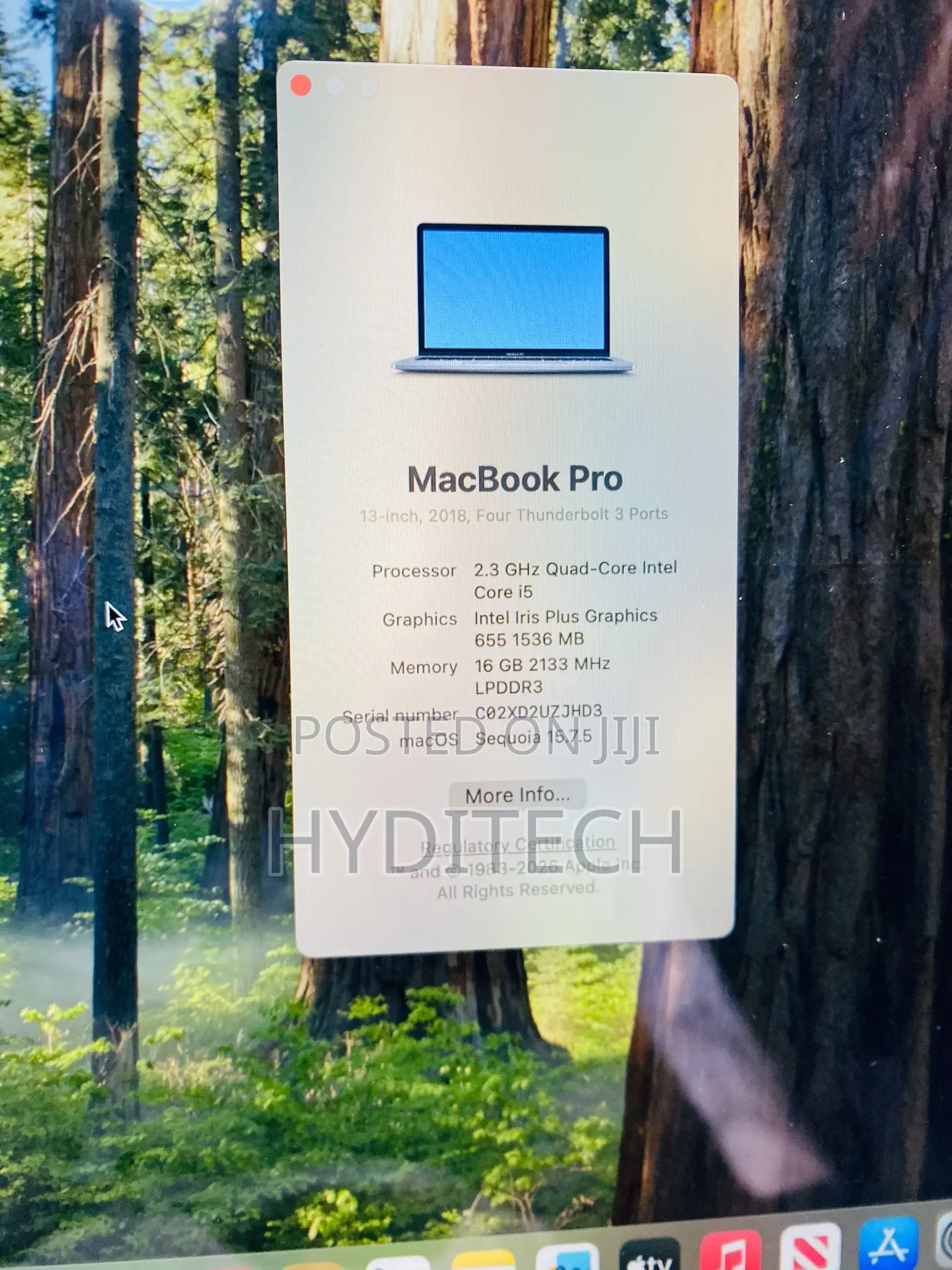 Laptop Apple MacBook Pro 2018 16GB Intel Core i5 SSD 512GB