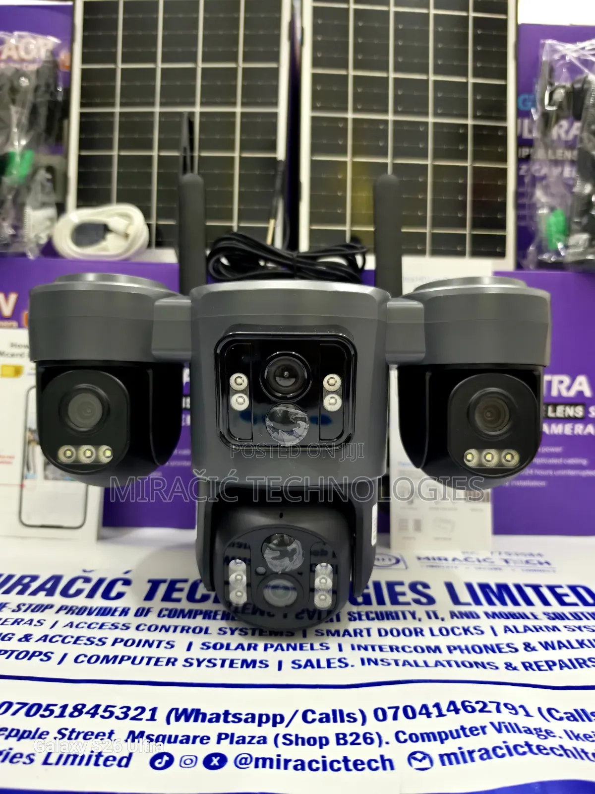 Ubox 3 Lens Solar 4g CCTV Camera Aov