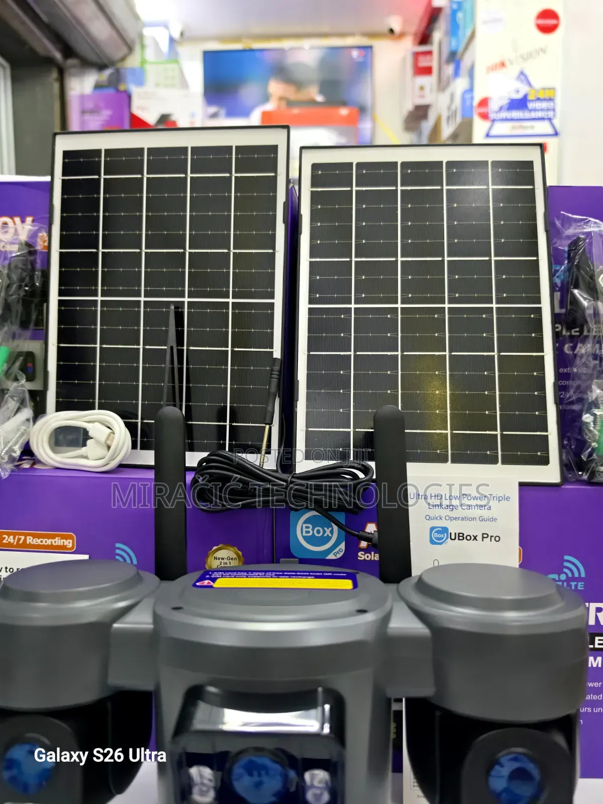Ubox 3 Lens Solar 4g CCTV Camera Aov
