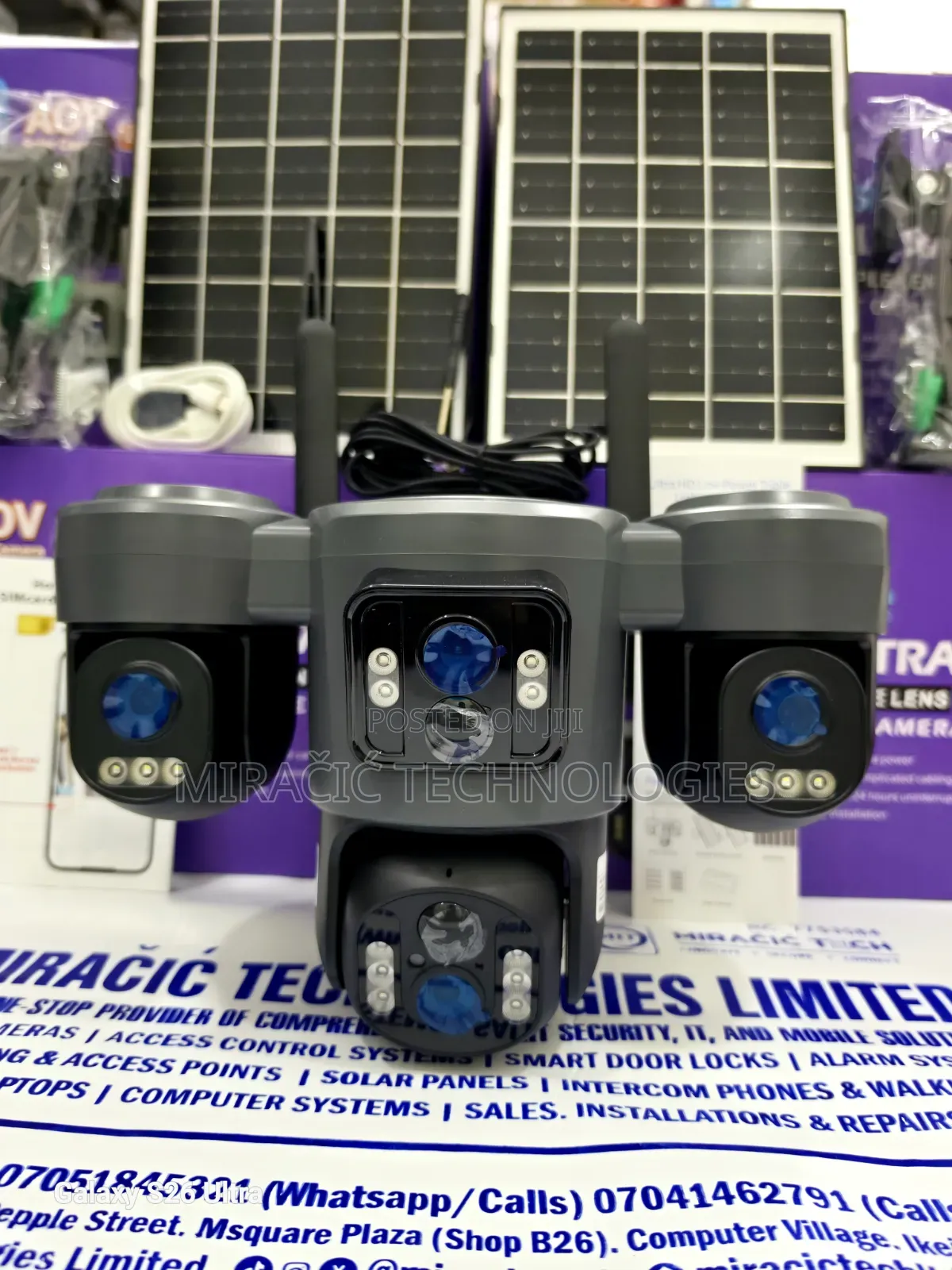 Ubox 3 Lens Solar 4g CCTV Camera Aov