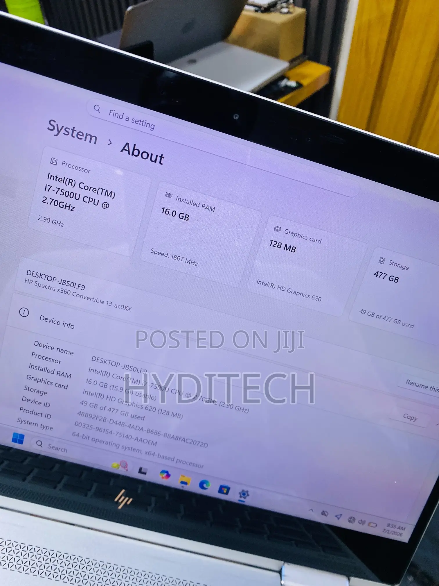 Laptop HP Spectre 13 16GB Intel Core i7 SSD 512GB