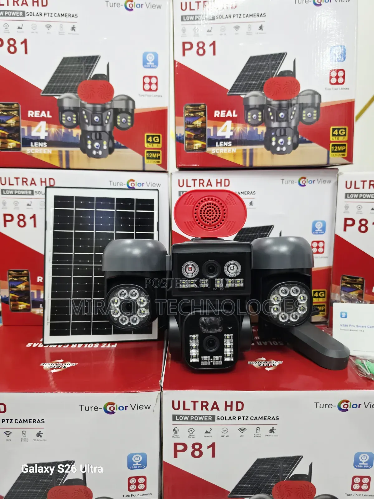4 Lens V380pro Solar Camera 4g CCTV Aov