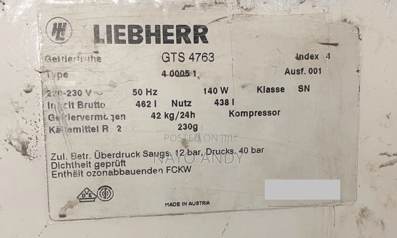 Liebherr 438l Deep/Chest Freezer
