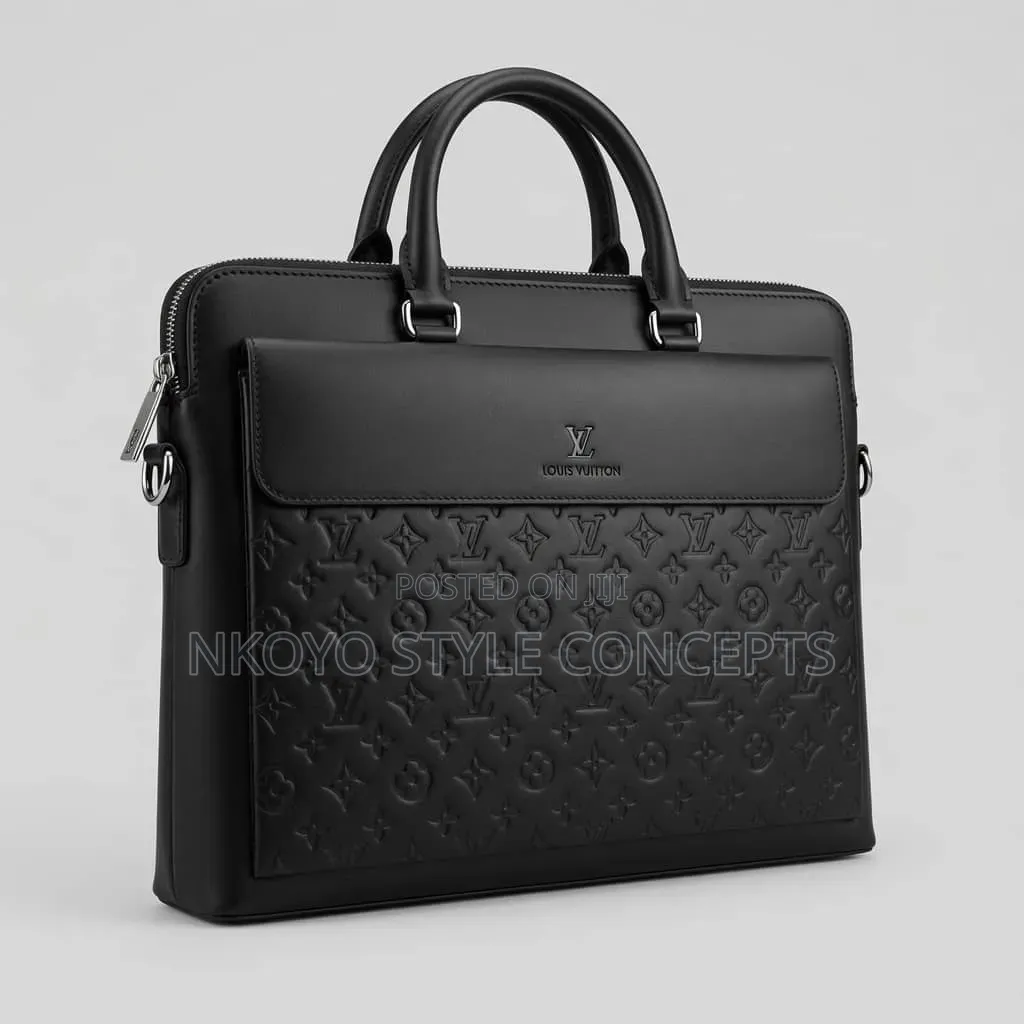Sleek Black Louis Vuitton Briefcase/Laptop Bag