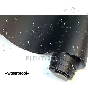 Black Self-Adhesive Vinyl Wrap, Waterproof Scratch-Resistant Breathabl