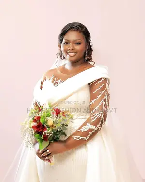 Premium Pearl Mermaid Bridal Gown With Satin Overskirt