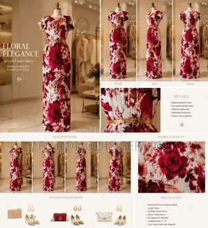 Floral Elegance Pleated Maxi Dress