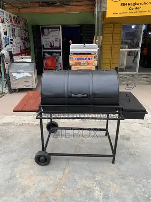 Heavy-Duty Charcoal BBQ Grill Smoker With Wheels Side Fire Box
