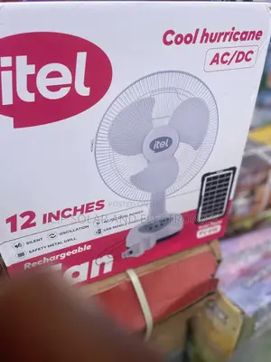 Itel Solar Rechargeable Fan 12’Inches