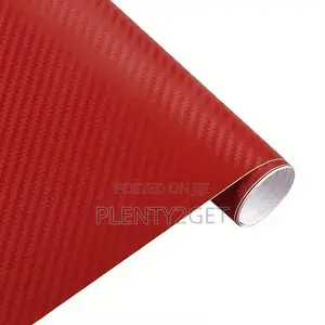Car Wrap Vinyl Film With 3d Carbon Fiber Design, Featuring Matte Red