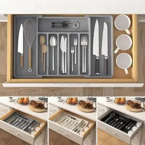 Expandable Cultery Organiser Drawer, Kitchen Tableware Storage Box