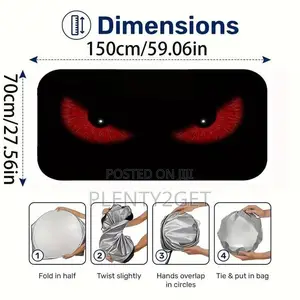 1pc Red Sunshade Uv Car Sun Visor - Car Sunshade, Foldable Windshield