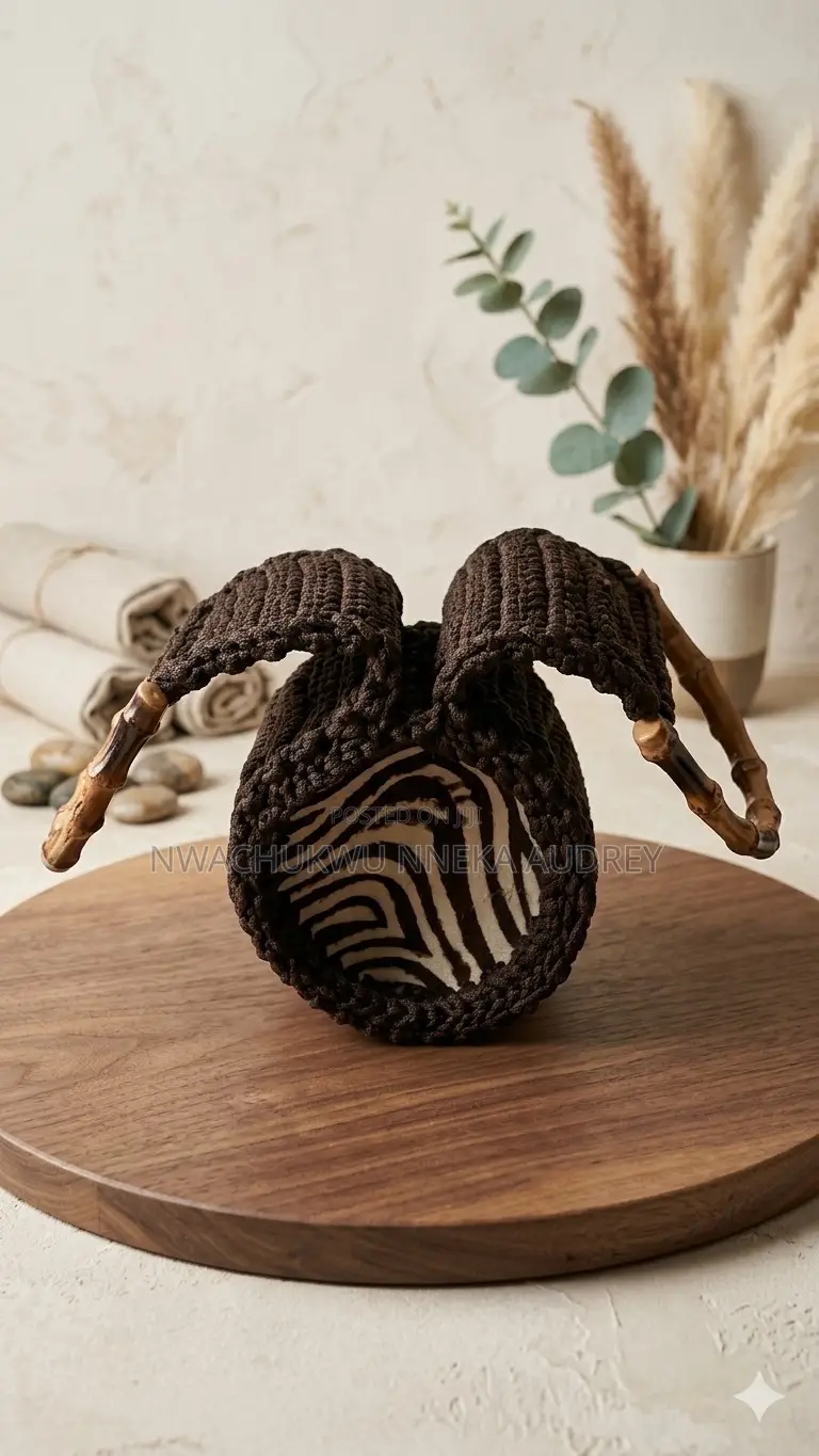 The Espresso Zebra Bamboo Satchel Bag