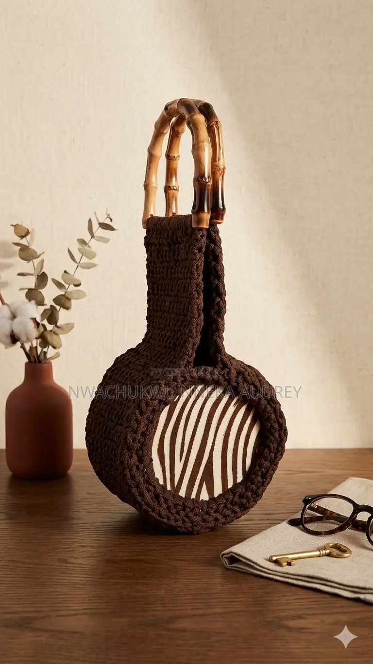 The Espresso Zebra Bamboo Satchel Bag