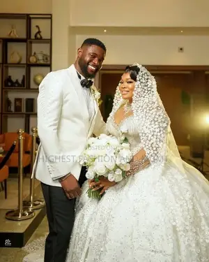 Elite Sparkling Cathedral Bridal Ballgown With Custom Floral Veil