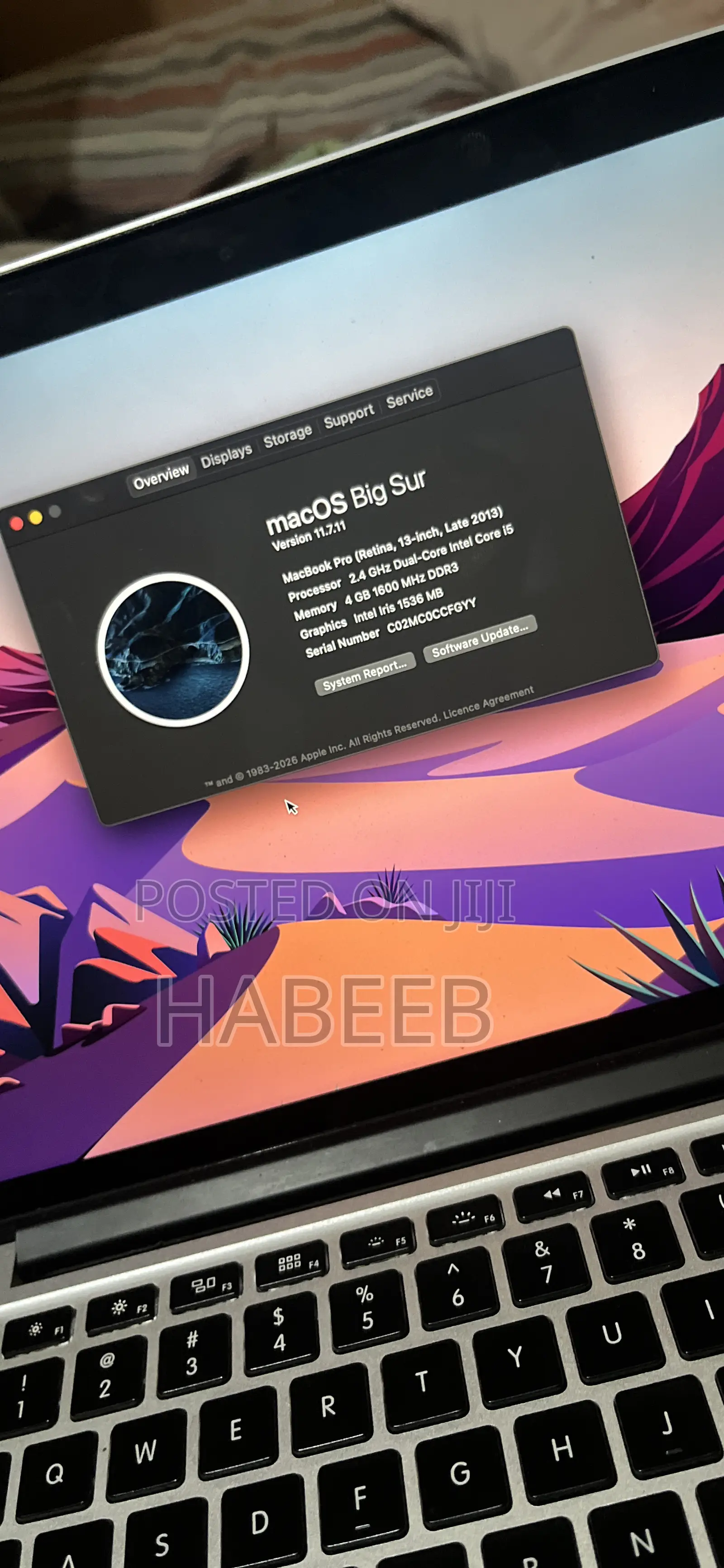 Laptop Apple MacBook Pro 2013 4GB Intel Core i5 SSD 128GB