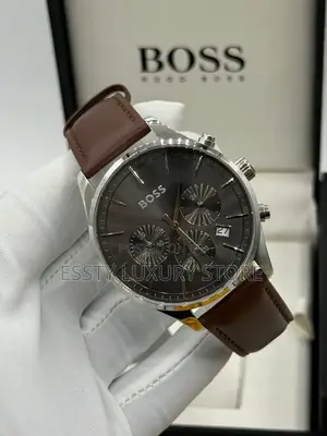 Boss Quality Luxury Men Genuine Leather Wristwatch
