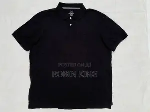 George Cotton Black Polo Tee Shirt Size L