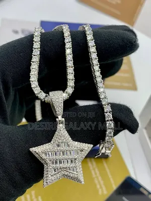 VVS Moissanite Tennis Chain, Star Pendant and Star Earring in Store
