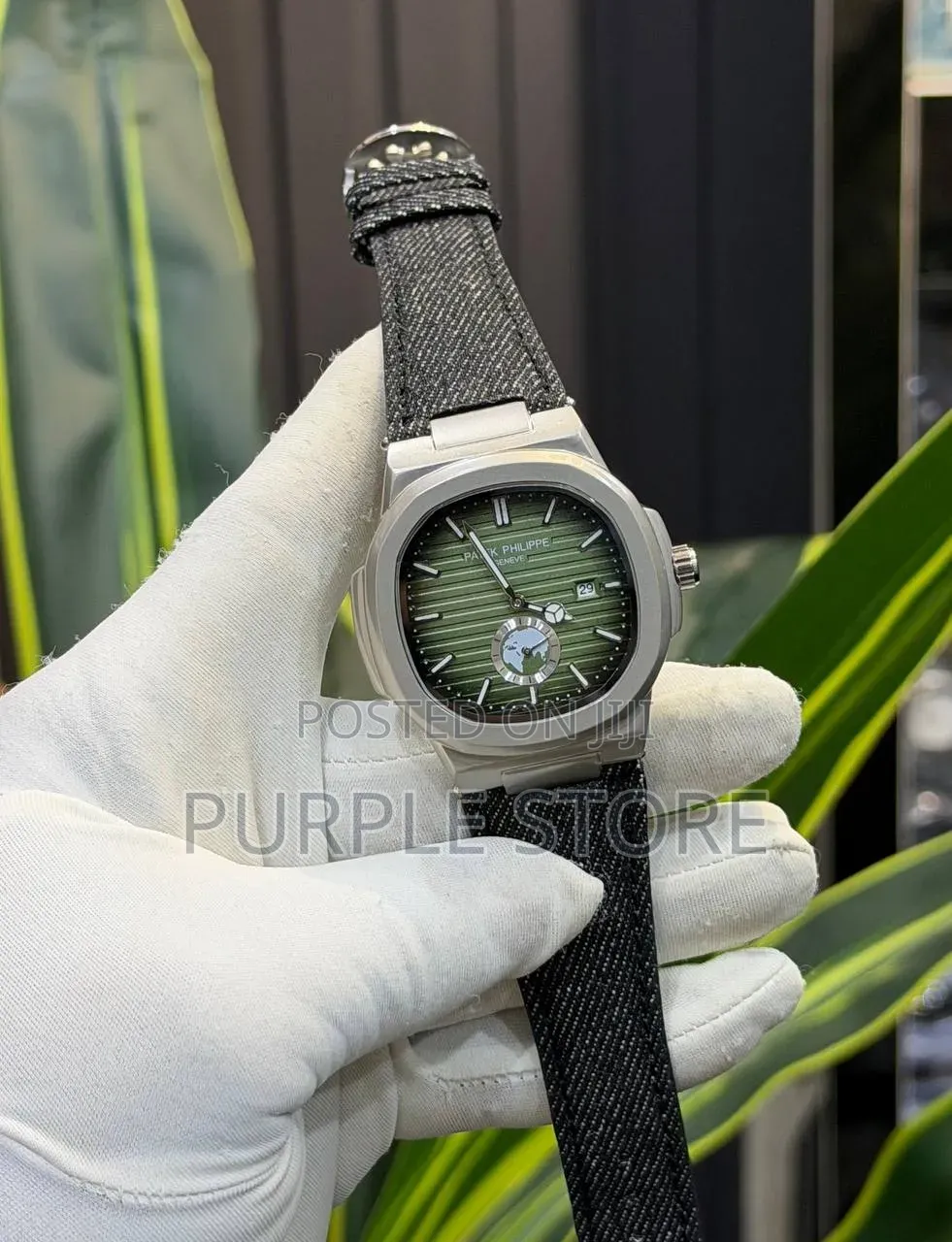 Patek Philippe Canvas Strap Working Down Seconds Watch