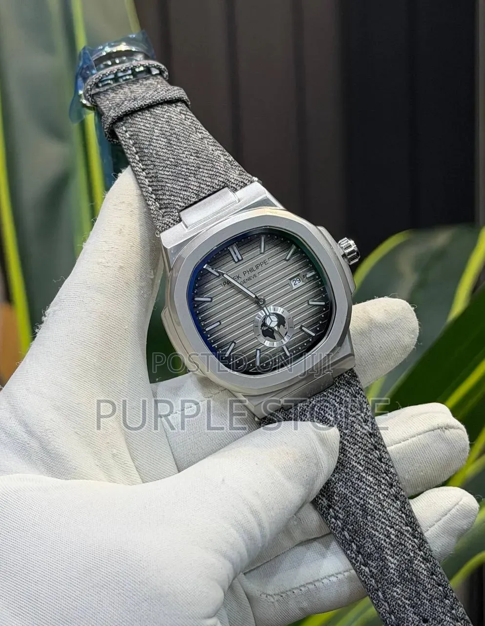 Patek Philippe Canvas Strap Working Down Seconds Watch