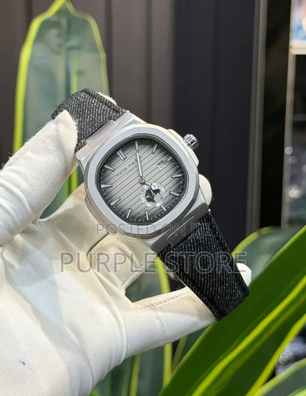 Patek Philippe Canvas Strap Working Down Seconds Watch