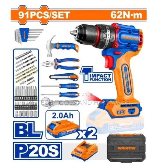 Wadfow 91-Piece Cordless Tool Set