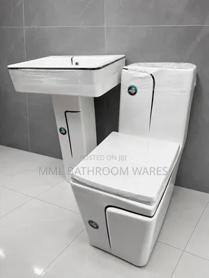 White and Black Design Toilet Seats Set