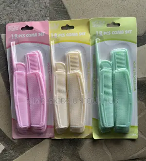 Baby & Kids Assorted Colored Plastic Hair Combs - 12 Pieces