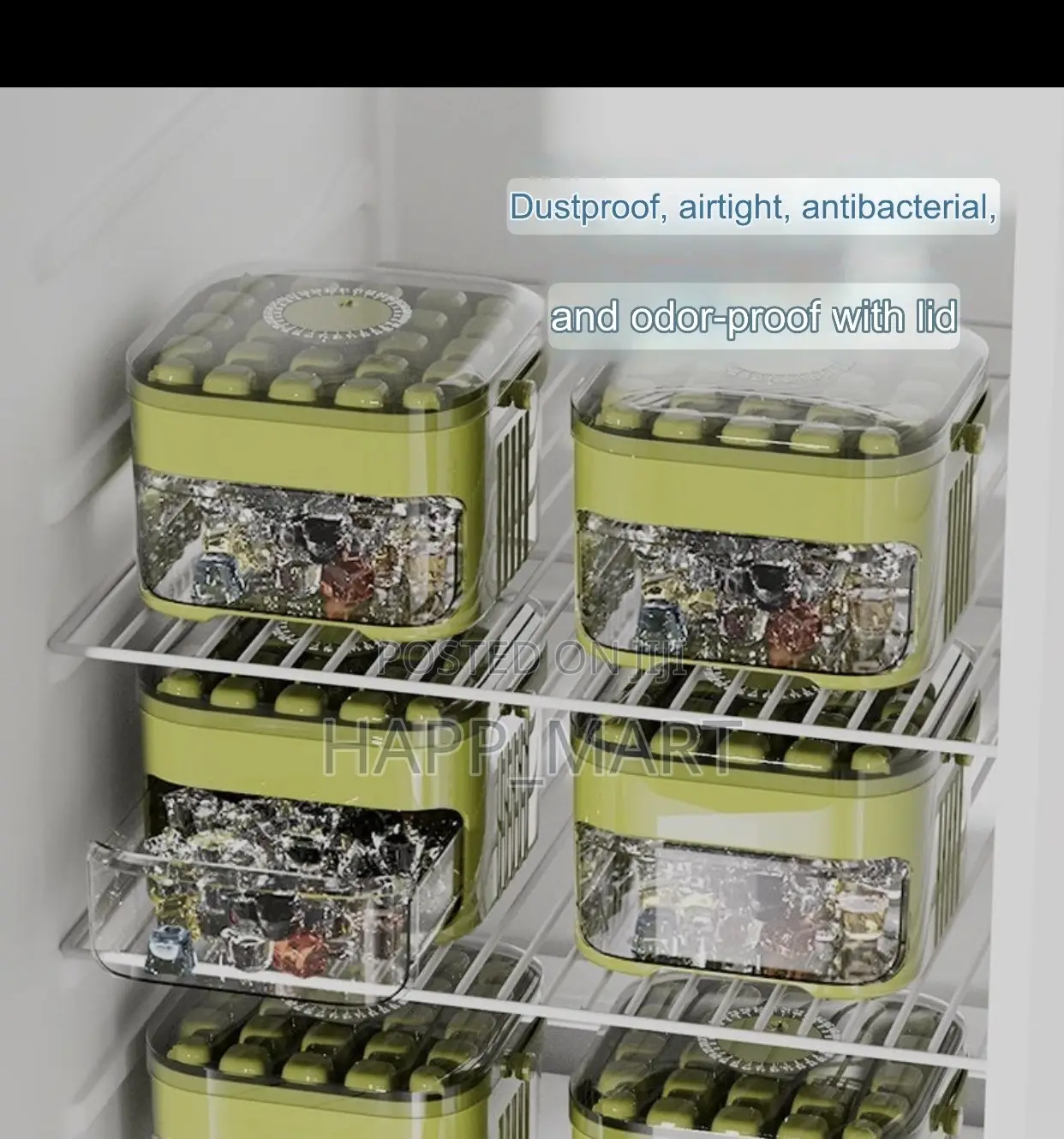 50-grid Ice Cube Maker With Storage Box Scoop