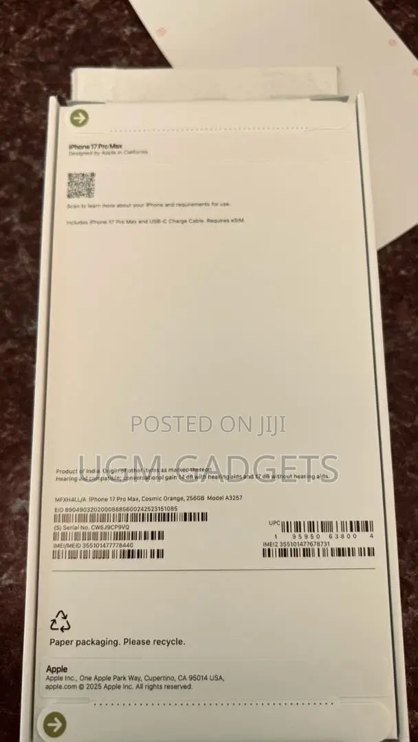 New Apple iPhone 17 Pro Max 256 GB Orange