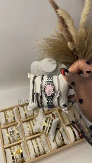 Slivery Stack With Watch