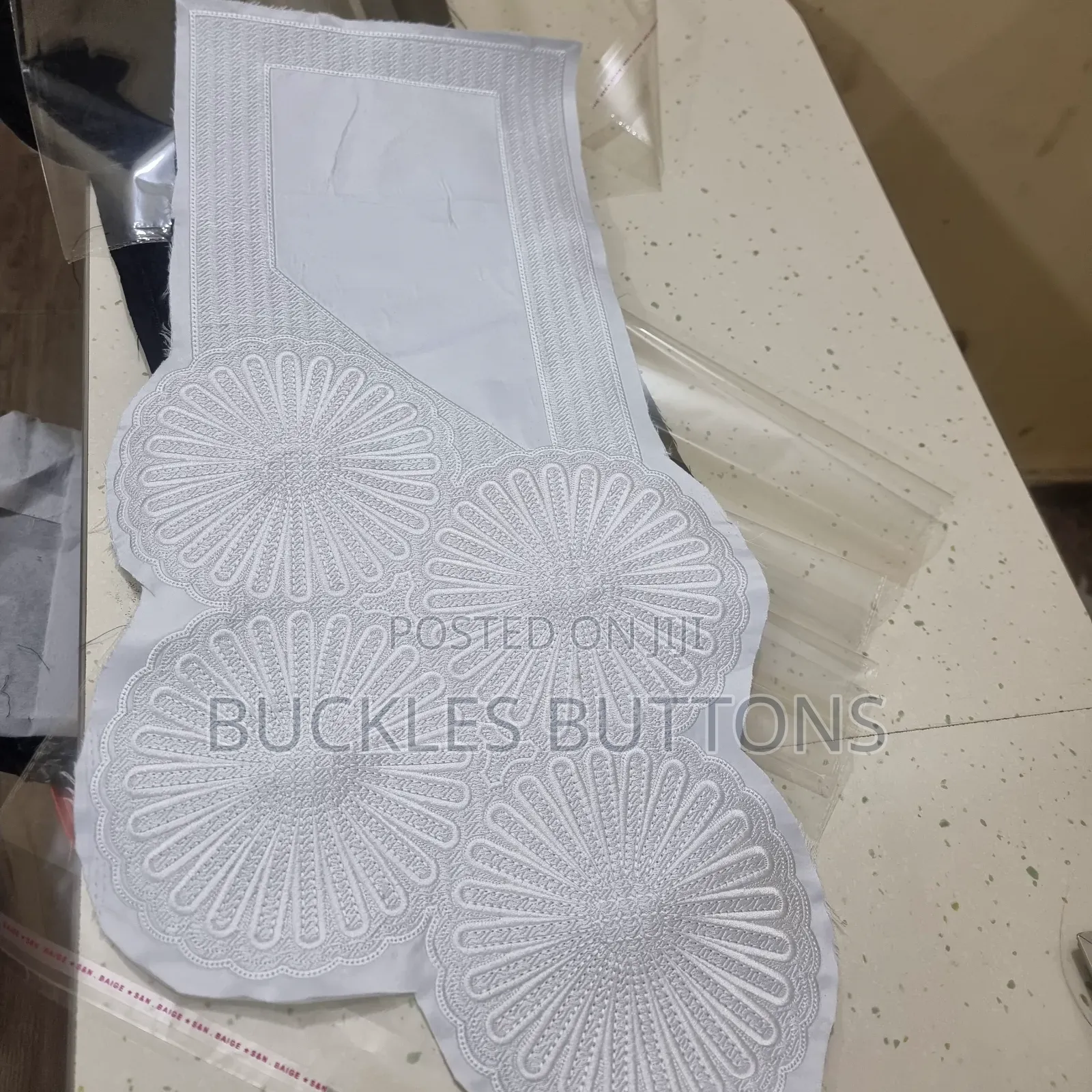 White Agbada Monogram Design