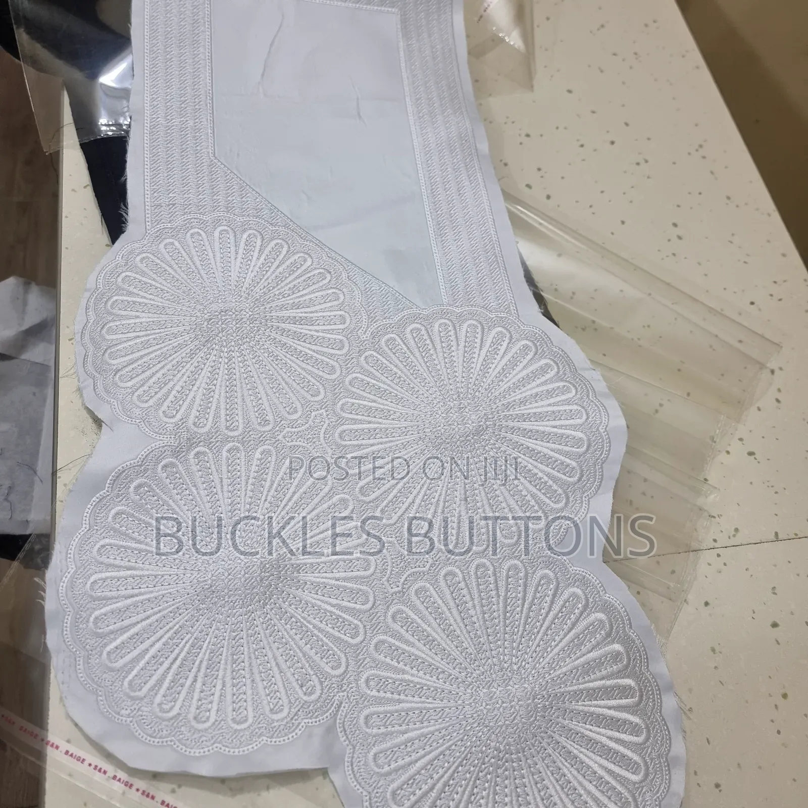 White Agbada Monogram Design