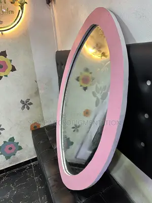 Oval Wood Inlay Mirror