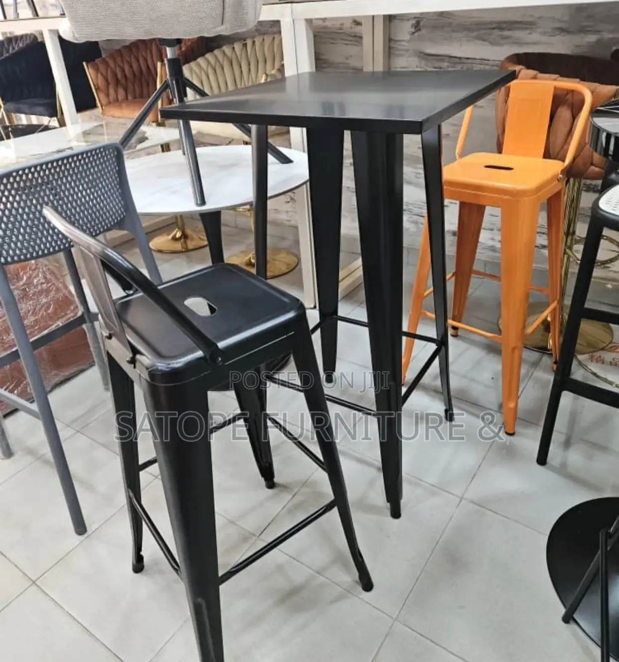 Restaurant Bar Stool and Table.
