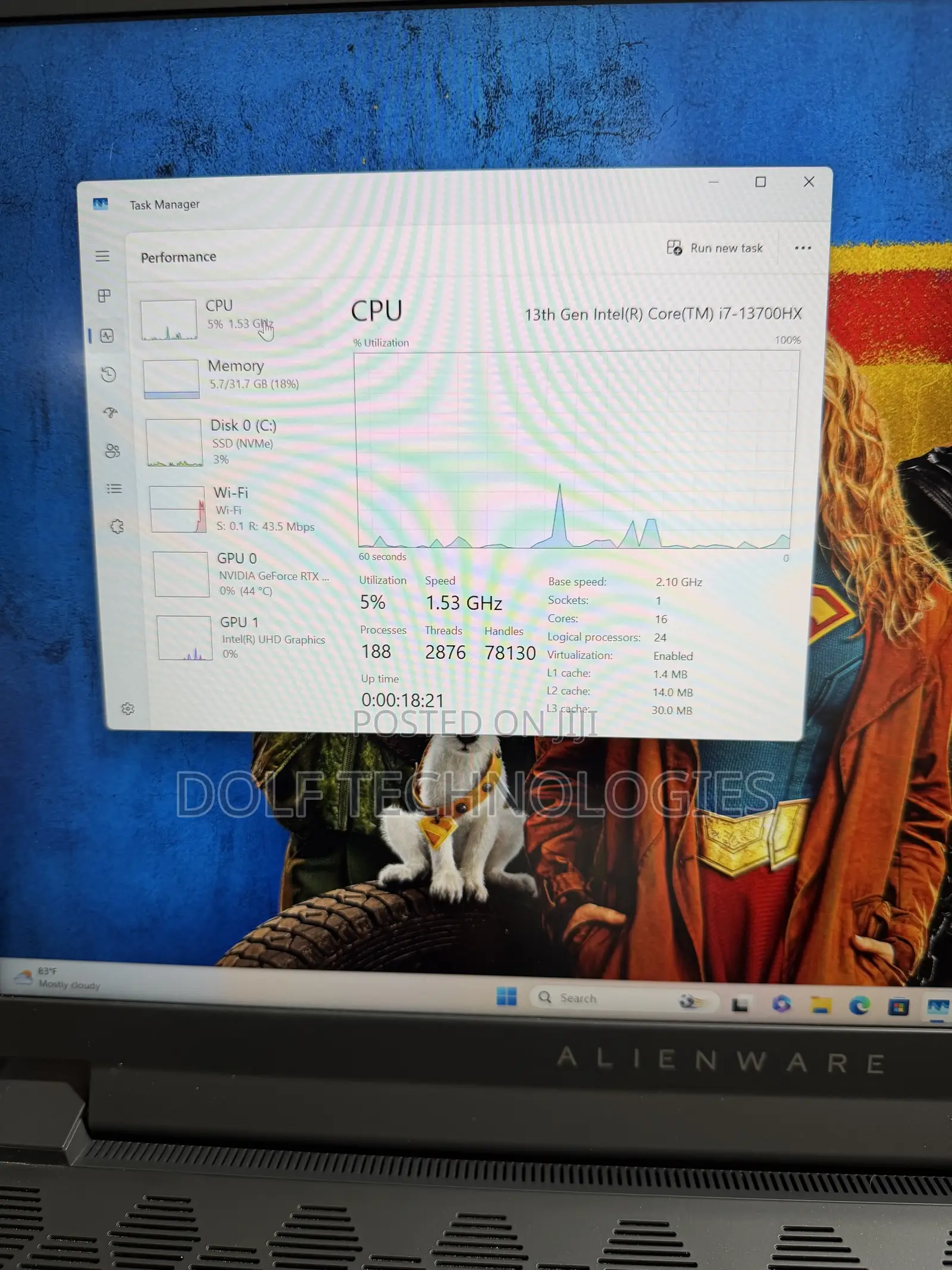 Laptop Alienware M16 R1 32GB Intel Core i7 SSD 1T