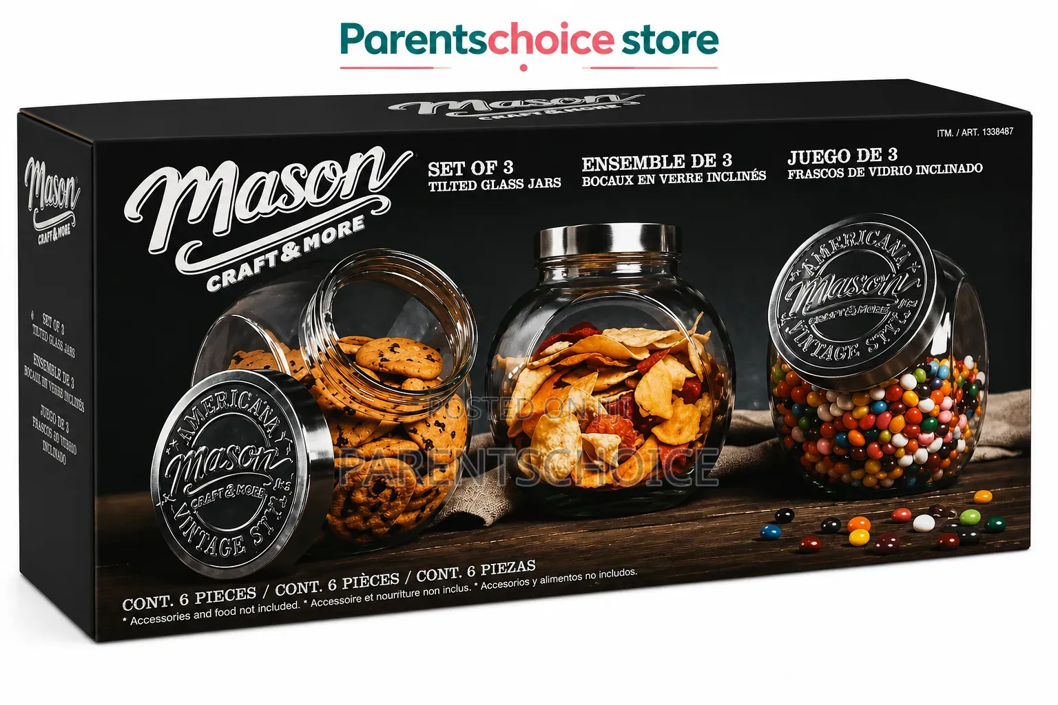 Mason Jars Tilted 2.86l - 3pcs