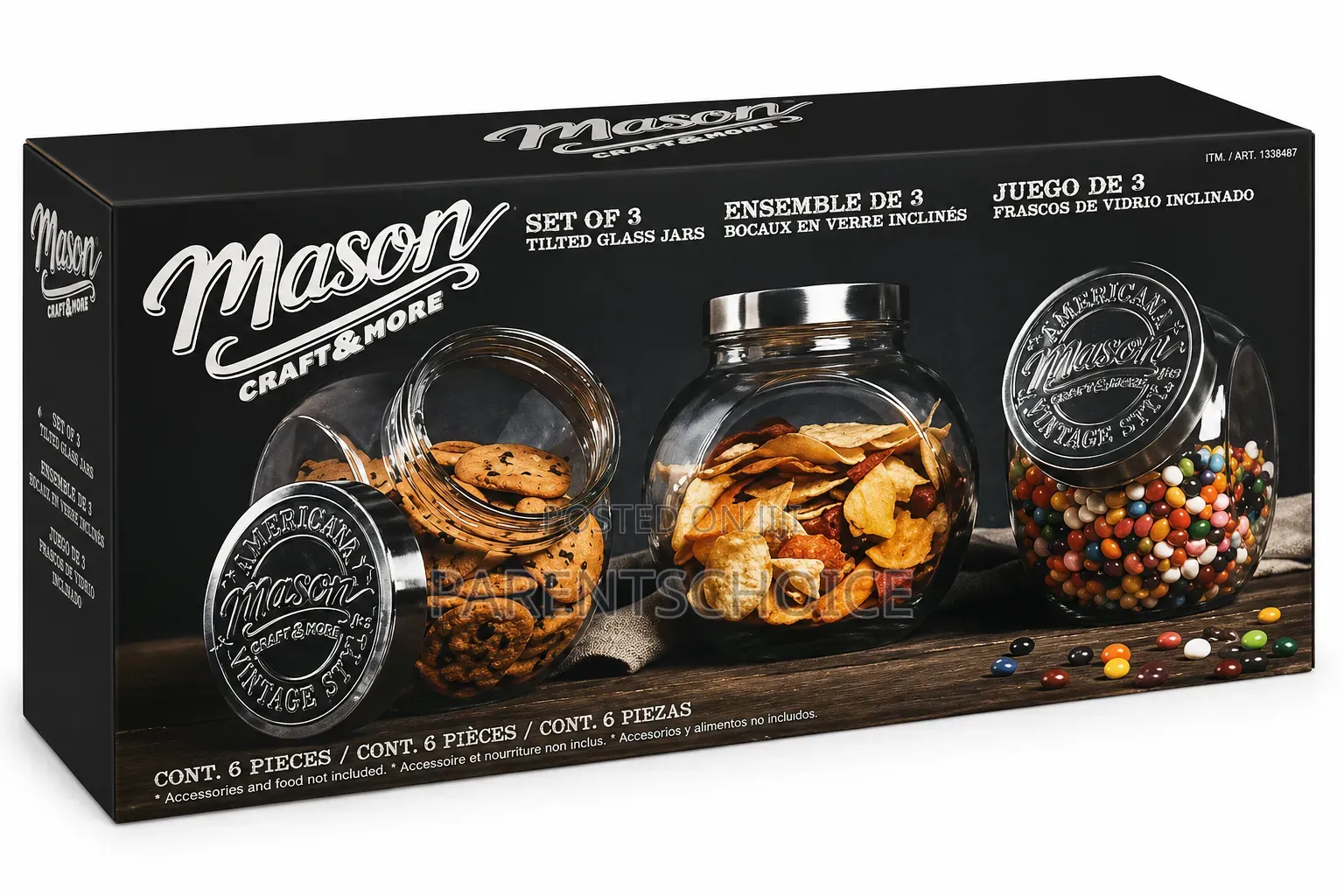 Mason Jars Tilted 2.86l - 3pcs