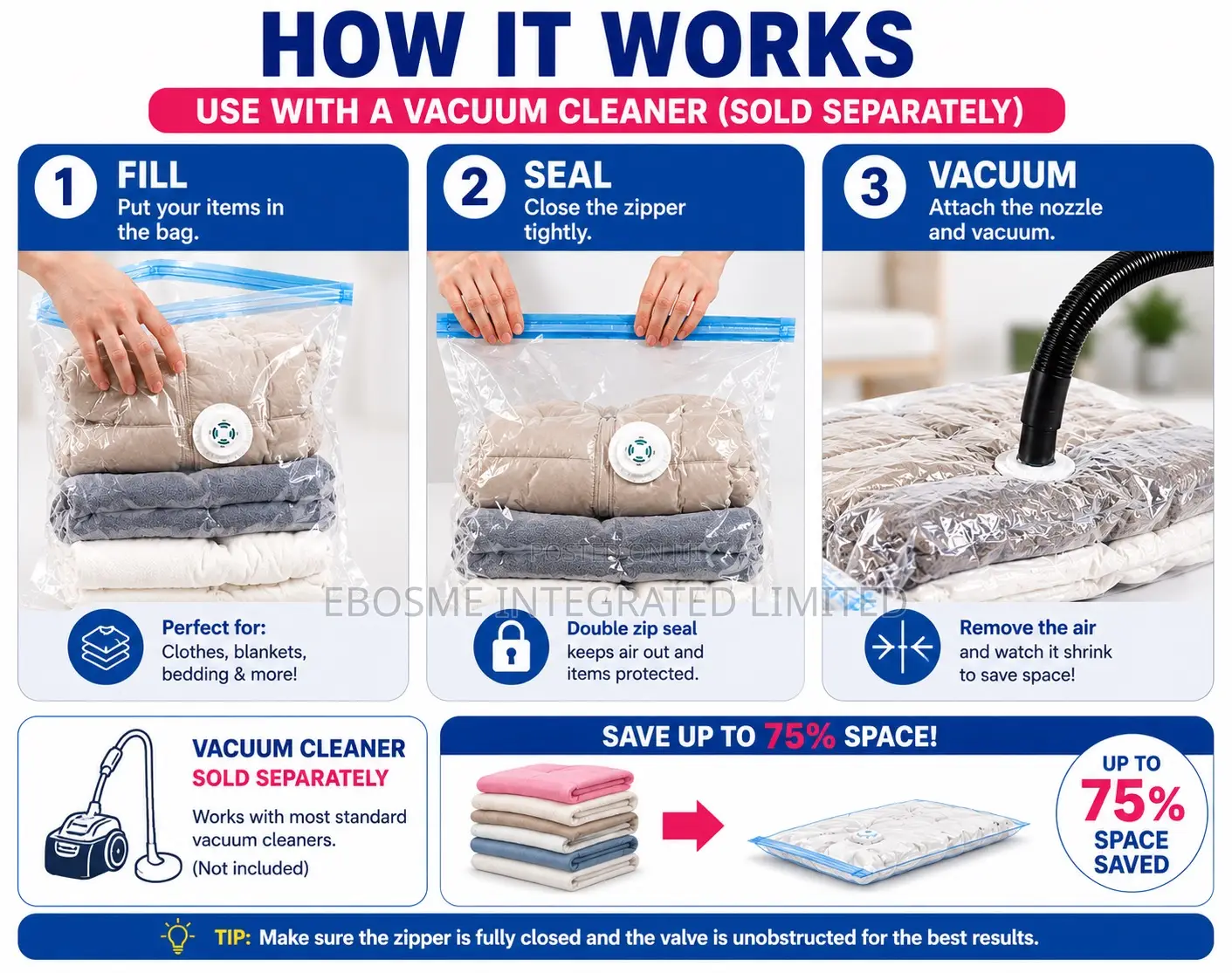 Press Storage Bag Blanket
