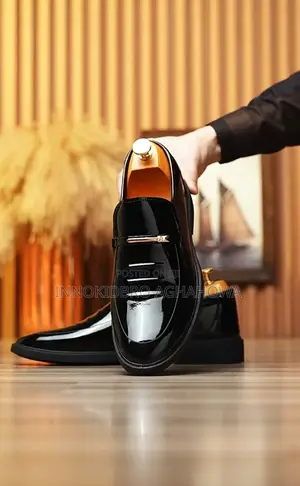 Premium Men's Corporate Patent Leather Shoes (Wet Look)-Glossy Loafers