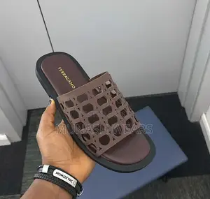 Salvatore Feragamo Leather Slipers 40-46 Available in Brown and Black