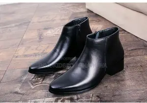 Premium Men's British/Korean Zip Up Chelsea Boots With Pointed Toe.