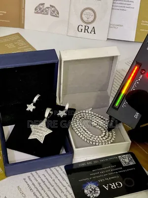 VVS Moissanite Tennis Chain, Star Pendant and Star Earring in Store