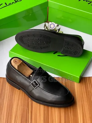Clarks Leather Monk Strap Loafers