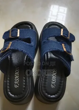 Height-Increasing Denim Slippers, Roman Sandals, European Style,
