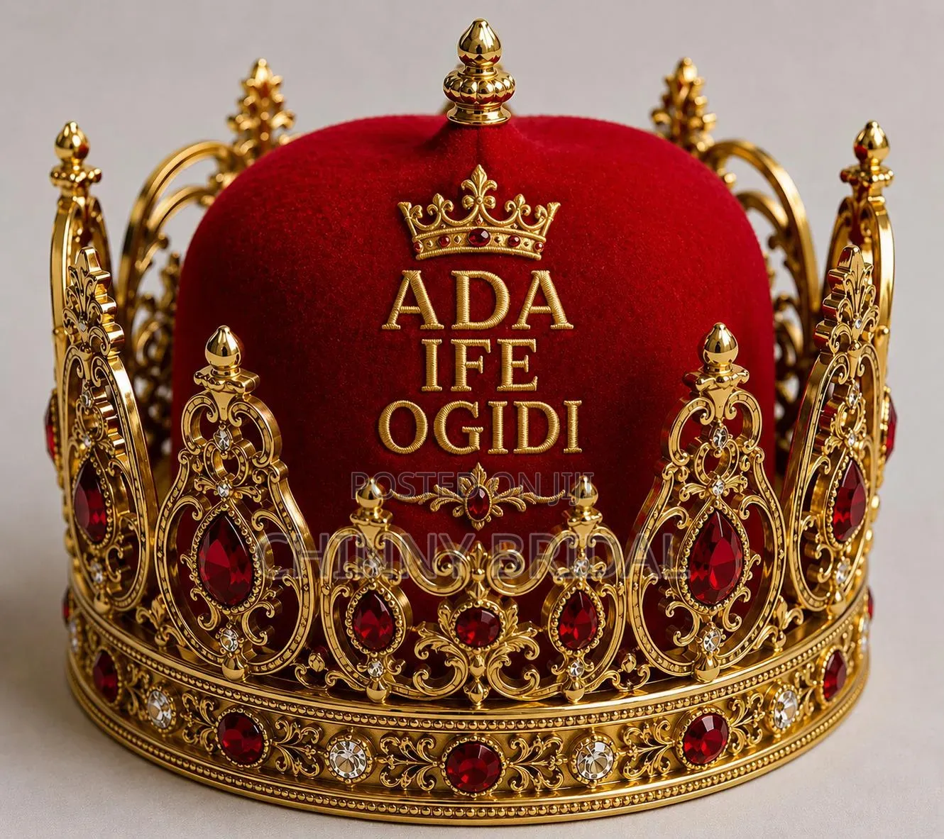 Customized Red Chieftaincy Cap