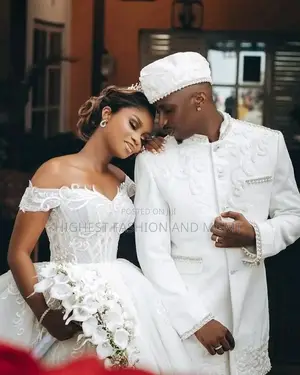 Elite Off-Shoulder Corseted Damask Bridal Gown With Crystal Tiara