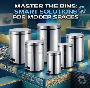 Stainless Steel Step Trash Can Set With Lids Foot Pedal Wastebaskets