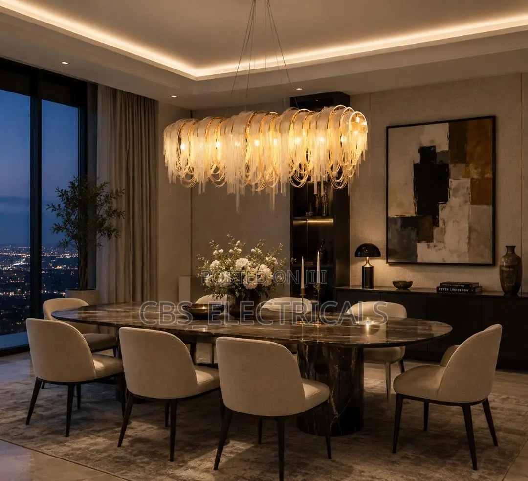 Statement Linear Tassel Chandelier